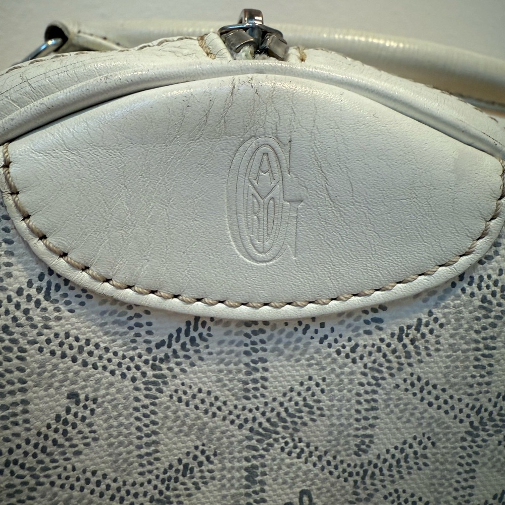 Authentic Authentic Goyard White Leather Goyardine Croisière Boston Duffle Bag - Picture 14 of 16
